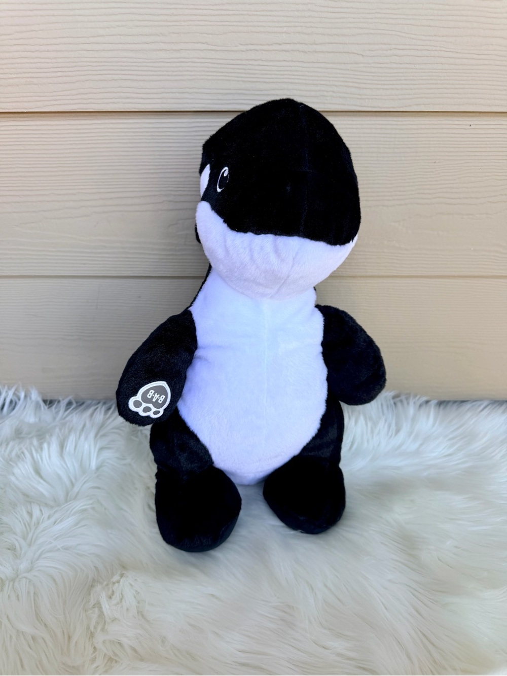 Build A Bear Shamu Orca Plush 17" Rare Seaworld Exclusive Soundbox Heartbeat